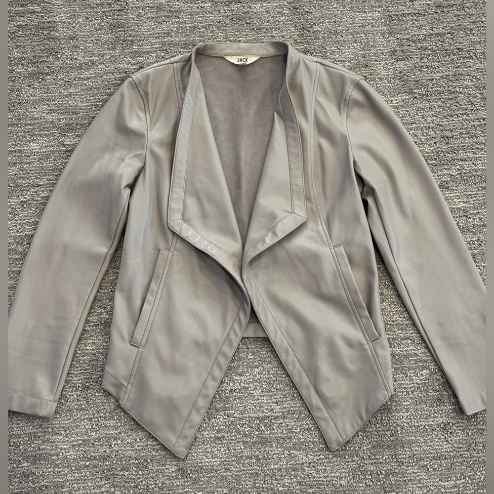 Faux Leather Jacket Open Drape, XS - Jack by BB Dakota